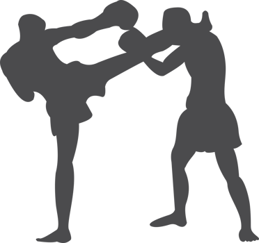 Thai  boxing silhouette PNG