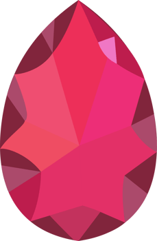 Red gemstone pear shape PNG
