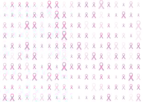 Breast cancer awareness month. Pink ribbon tapes pattern background vector