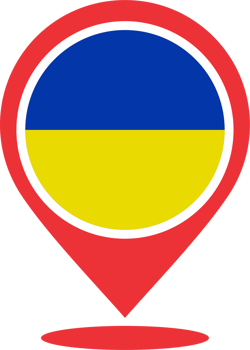 Ukraine flag pin map location PNG