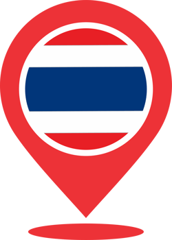 Thailand flag pin map location PNG