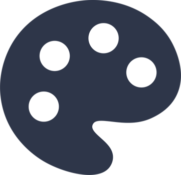 Palette icon in black colors. Art signs illustration. png