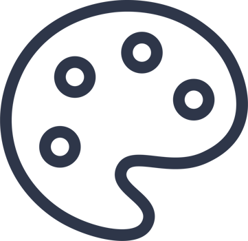 Palette icon in black colors. Art signs illustration. png