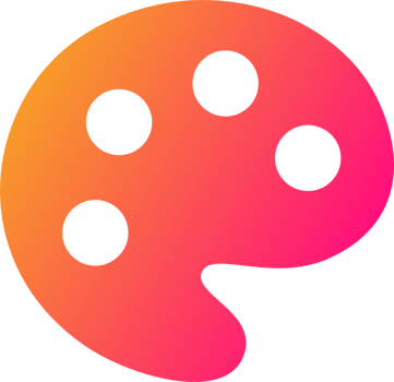 Palette icon in gradient colors. Art signs illustration. png