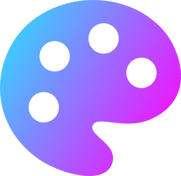 Palette icon in gradient colors. Art signs illustration. png