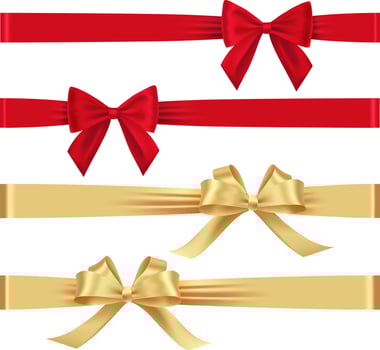 Set of golden vector ribbons for your text.