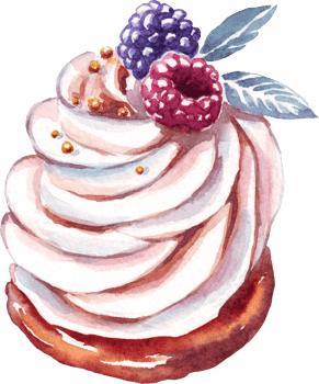 Cupcake. Dessert. Watercolor illustration png