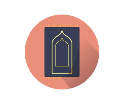 Islamic Prayer Mat Flat Vector Symbol