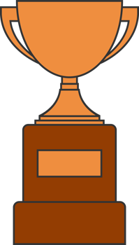 Award trophy goblet. Bronze cup in flat design. png