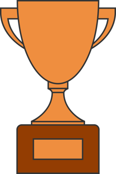 Award trophy goblet. Bronze cup in flat design. png
