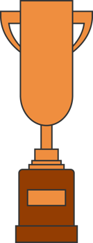 Award trophy goblet. Bronze cup in flat design. png
