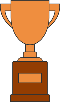 Award trophy goblet. Bronze cup in flat design. png