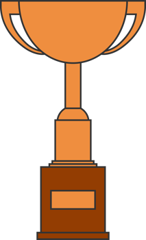 Award trophy goblet. Bronze cup in flat design. png