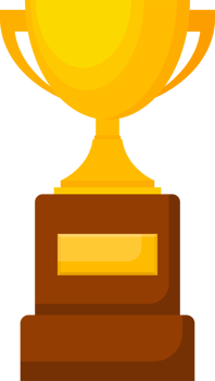 Gold cup in flat design png