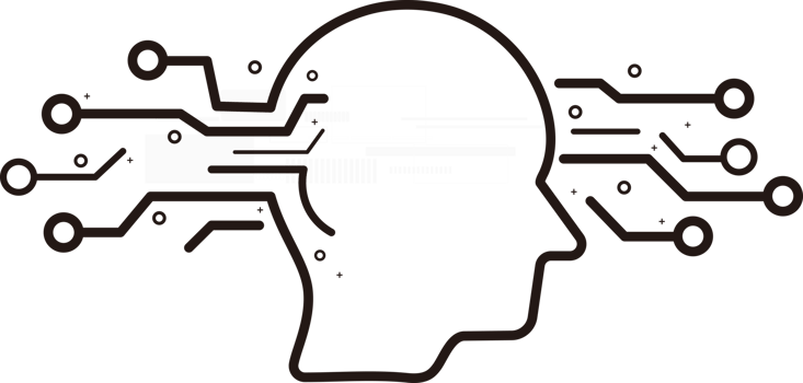AI, idea and brainstorming design concept with human head icon. png