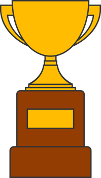 Line gold cup in flat design png
