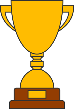 Line gold cup in flat design png
