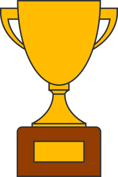 Line gold cup in flat design png