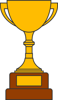 Line gold cup in flat design png
