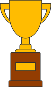 Line gold cup in flat design png