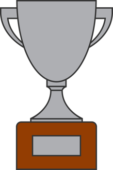 Line silver cup in flat design png