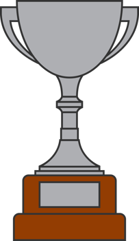 Line silver cup in flat design png