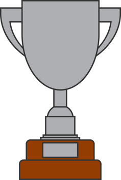 Line silver cup in flat design png