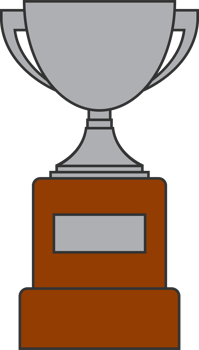 Line silver cup in flat design png