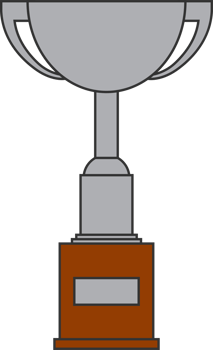 Line silver cup in flat design png