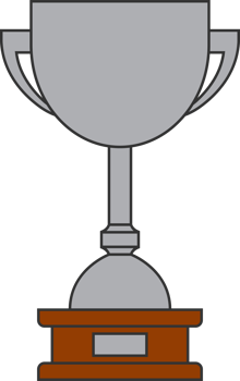 Line silver cup in flat design png