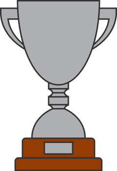 Line silver cup in flat design png