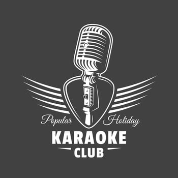 Music label isolated on black background vector