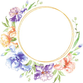 Watercolor iris frame. Hand-painted clipart png