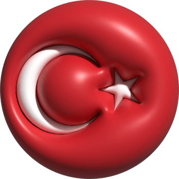 Turkey flag circle 3D. png