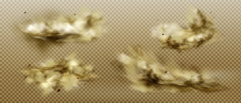 Desert sandstorm, brown dusty cloud vector