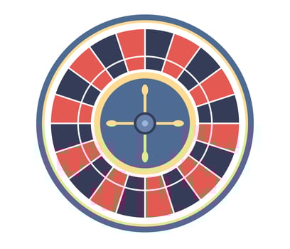 Casino roulette wheel icon. Wheel of Fortune. Gambling concept. Jackpot. Vector flat illustration