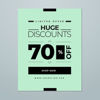 Sale poster banner design. Discount sale banner, flyer, poster. Special offer poster 50 percent off, discount sale promotional brochure, flyer, banner, advertising poster banner vector