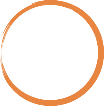 Colored grunge circle brush. Ink frame png