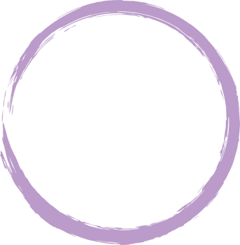 Colored grunge circle brush. Ink frame png