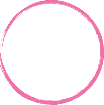 Colored grunge circle brush. Ink frame png