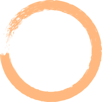Colored grunge circle brush. Ink frame png