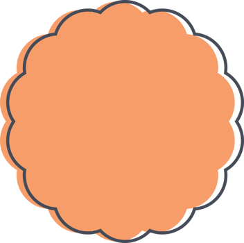 Colored round banner in flat style png