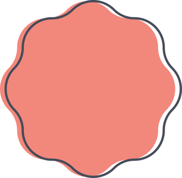 Colored round banner in flat style png