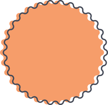 Colored round banner in flat style png