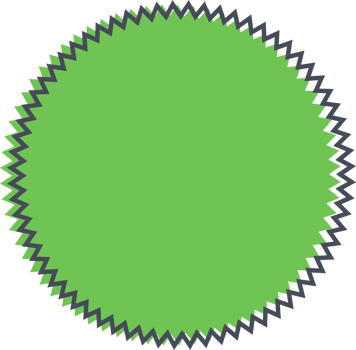 Colored round banner in flat style png
