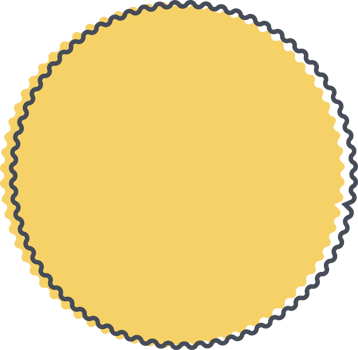 Colored round banner in flat style png