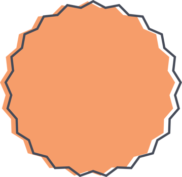 Colored round banner in flat style png