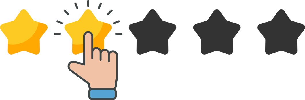 Customer feedback review. Hand give star rating. Rating or service evaluation png