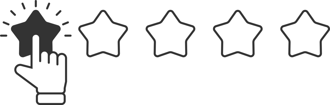 Customer feedback review. Hand give star rating. Rating or service evaluation png