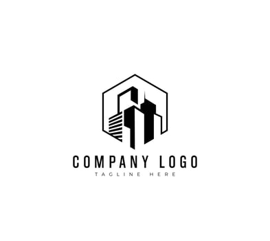 City building logo design with a modern and minimalist concept.  construction and real estate abstract for logo design inspiration Premium Vector
